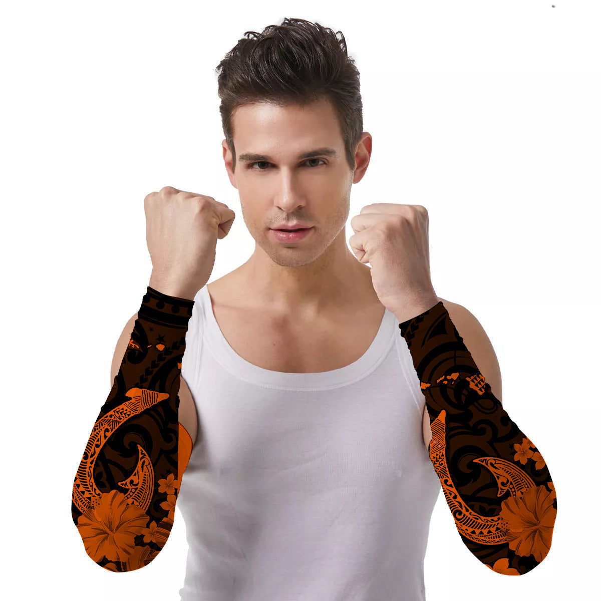 Arm Sleeves (Set of Two) Polynesia Fish Hook Ver.08