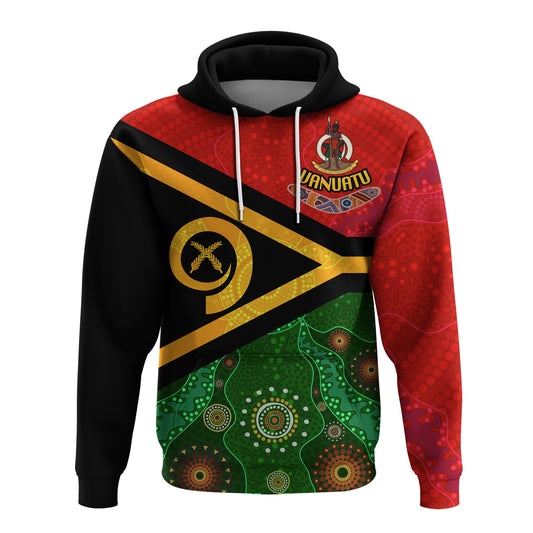 Vanuatu With Aboriginal Patterns Hoodie -0