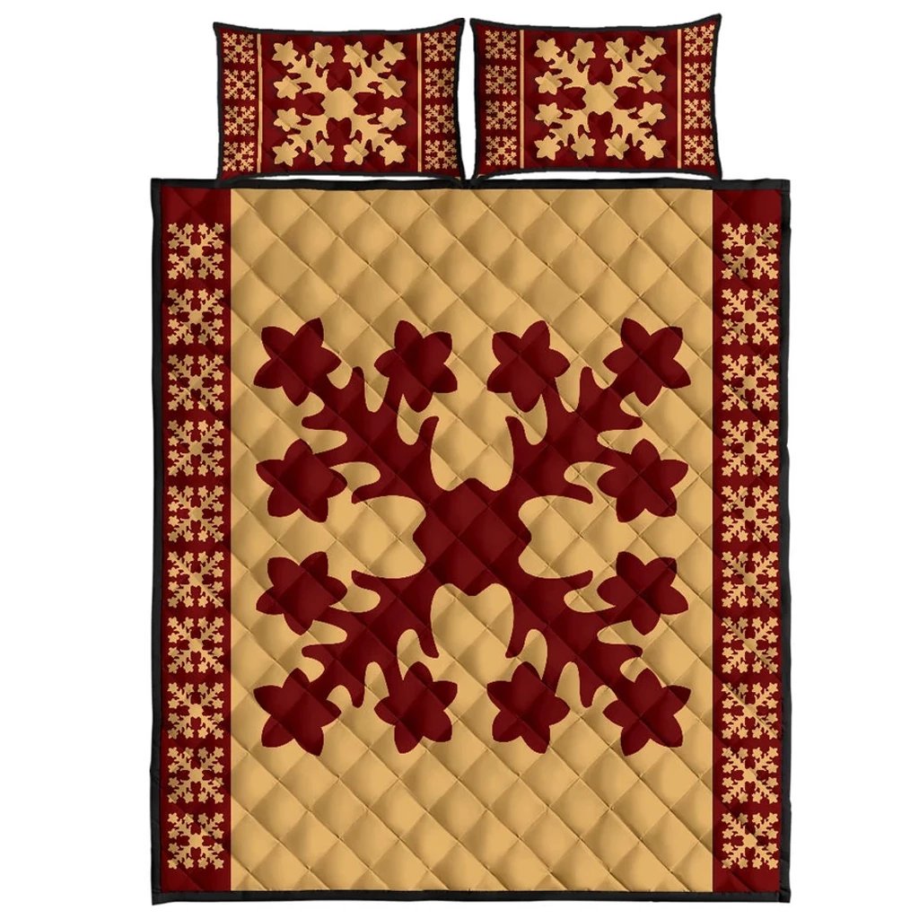 Hawaiian Quilt Pattern Many Plumeria Quilt Bed Set