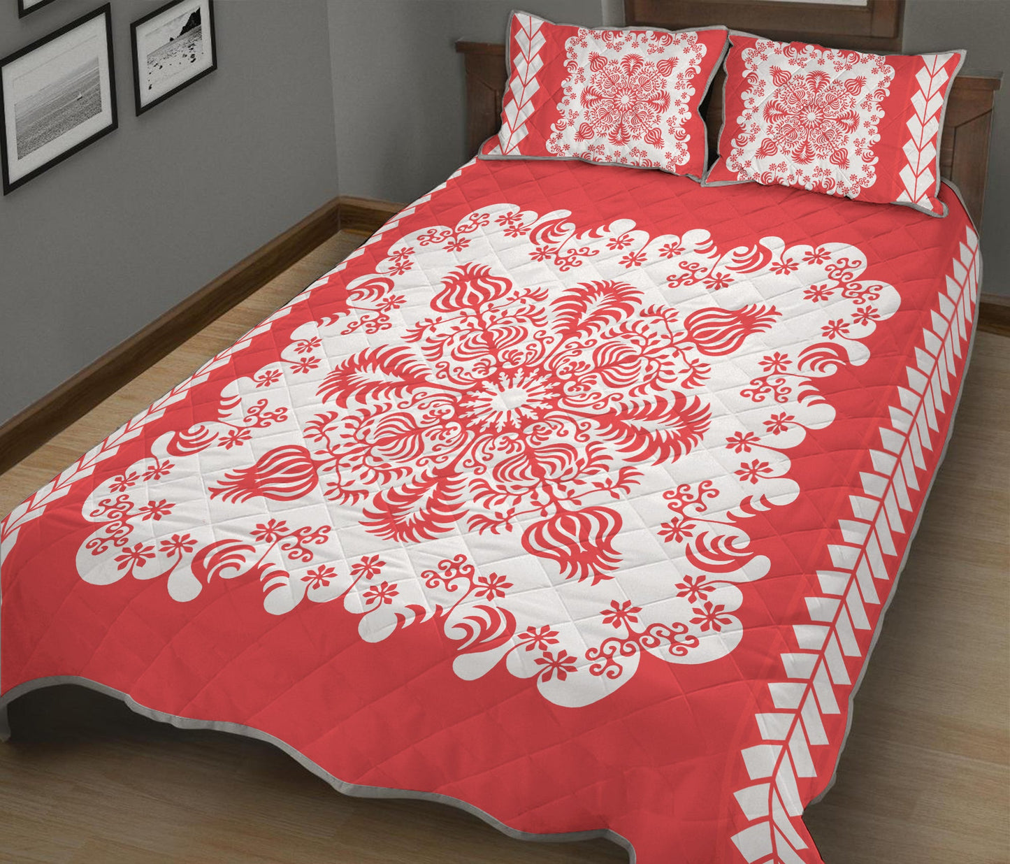 Hawaii Quilt Bed Set Pattern Version Special Red