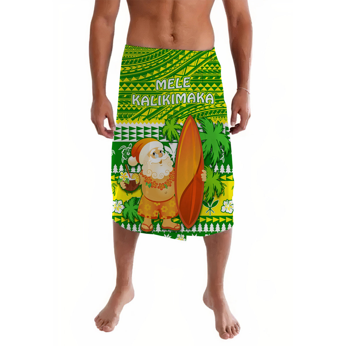 Hawaii Christmas Lavalava Polynesian Mele Kalikimaka Santa Claus