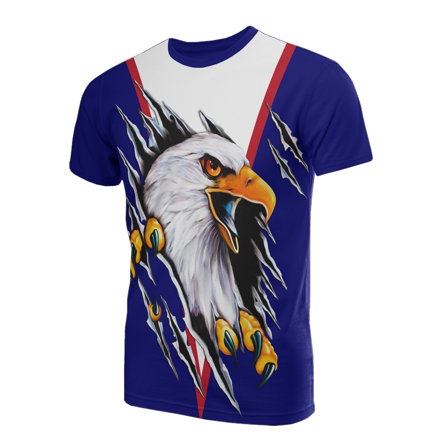 American Samoa T - Shirt - Eagle Scratch Style Blue