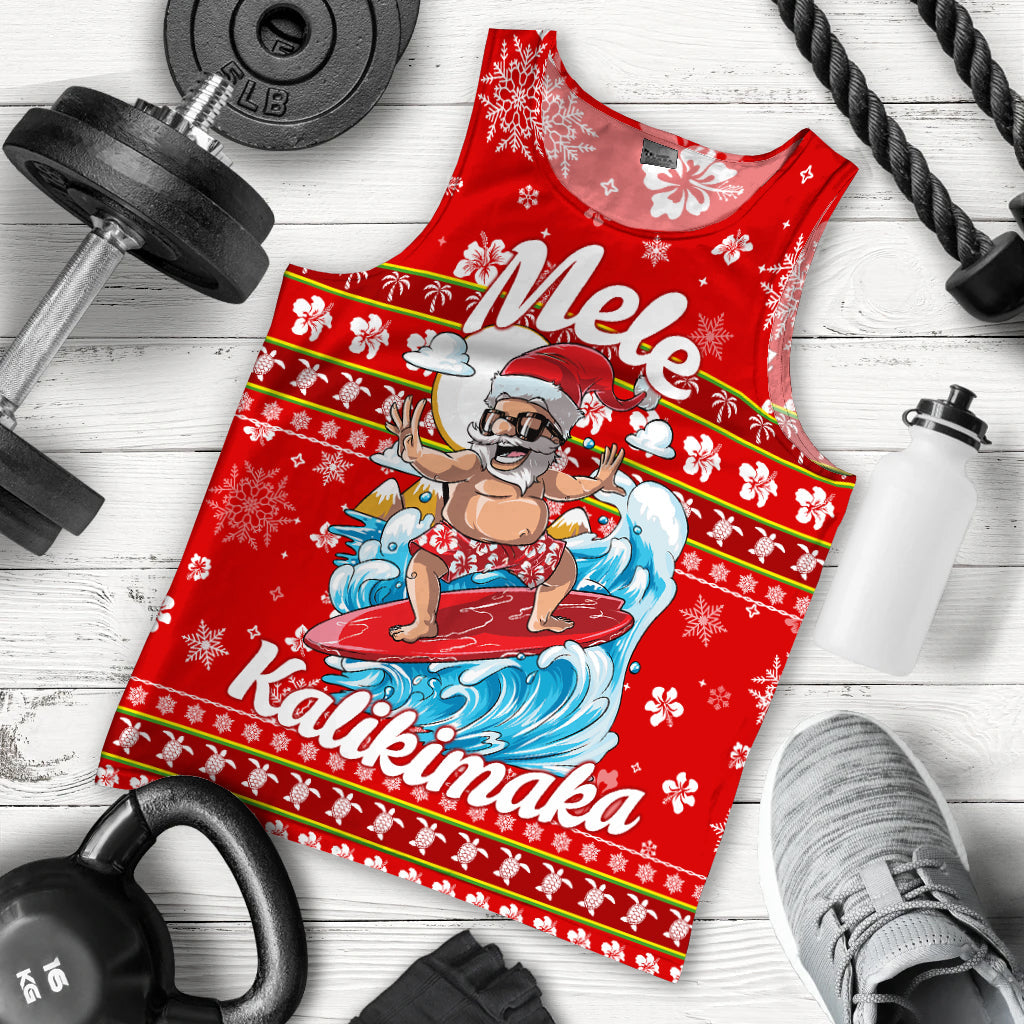 Hawaii Christmas Santas Surf Mele Kalikimaka Men Tank Top