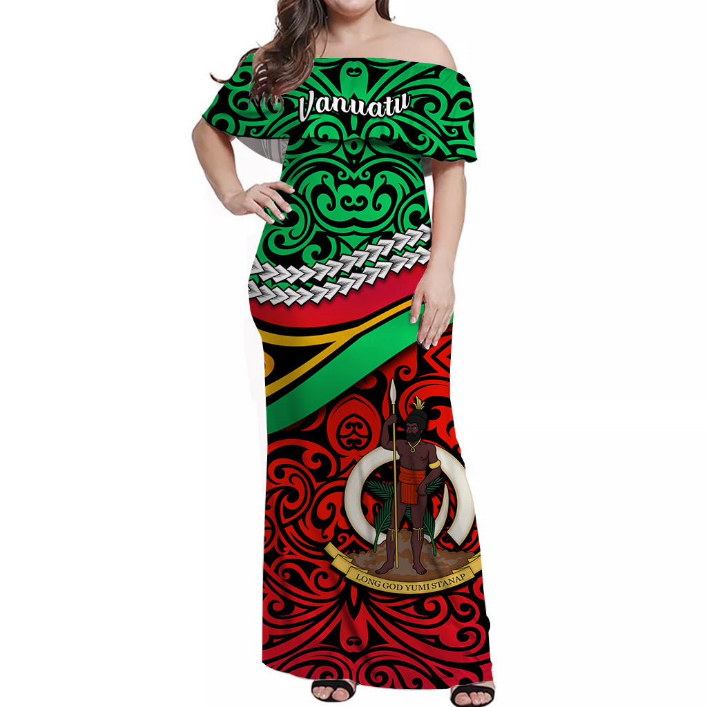 Vanuatu Off Shoulder Long Dress Simple