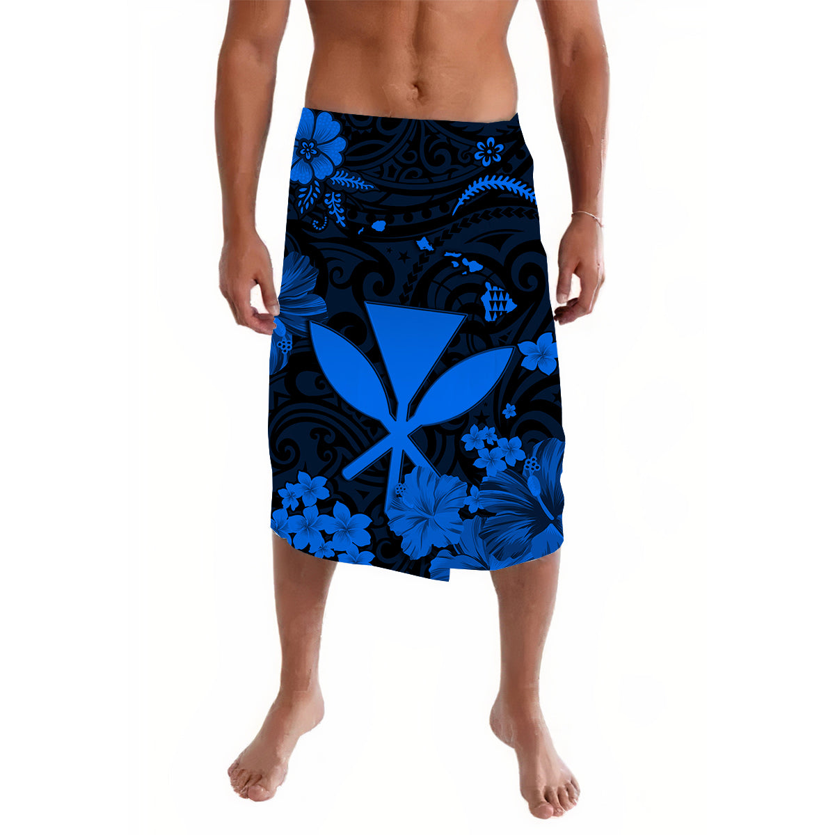 Hawaii Lavalava Polynesia Blue Kanaka Maoli