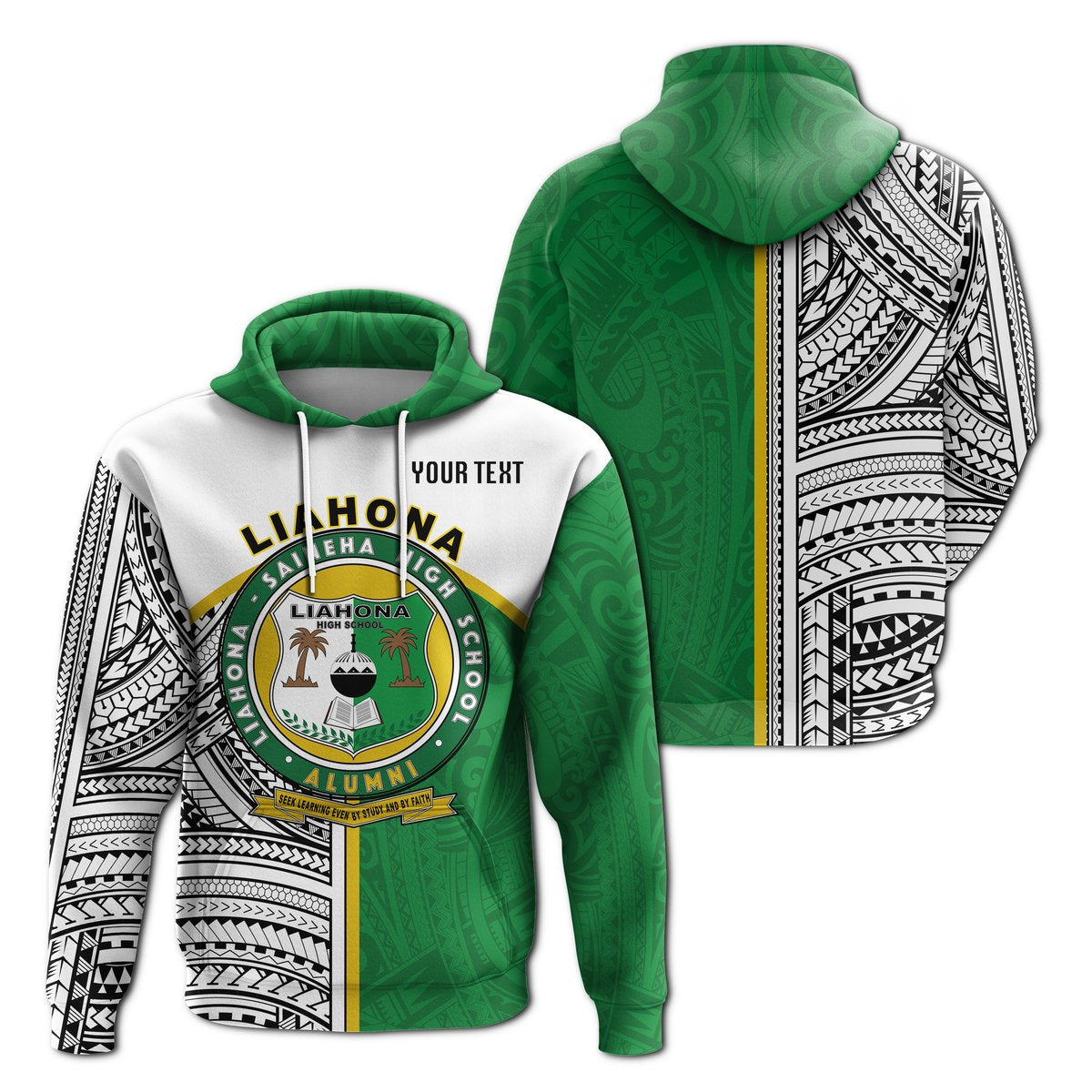( Personalised) Liahona High School Hoodie Polynesian Patterns
