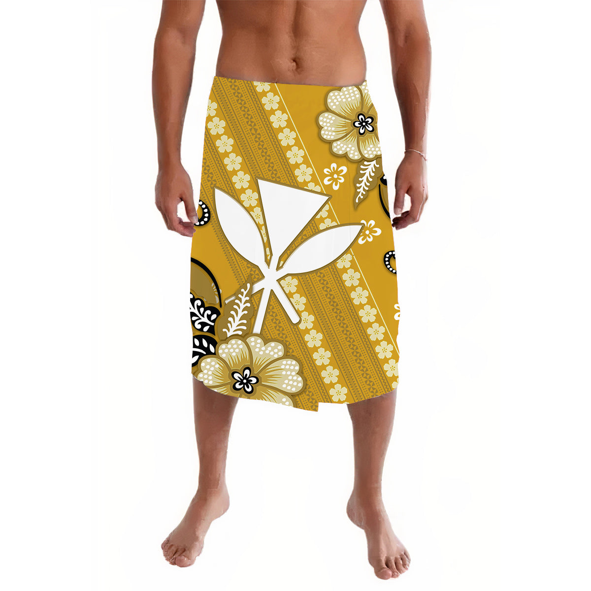 Hawaii Lavalava Kakau Tribal Gold Batik Floral