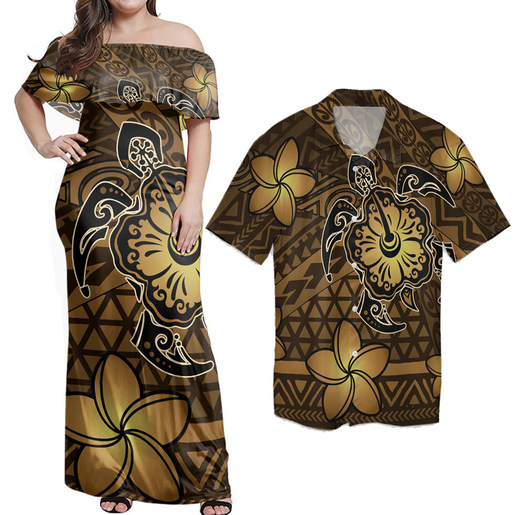 Hawaii Couple Outfits Hawaii Mix Polynesian Turtle Plumeria Nick Style Brown