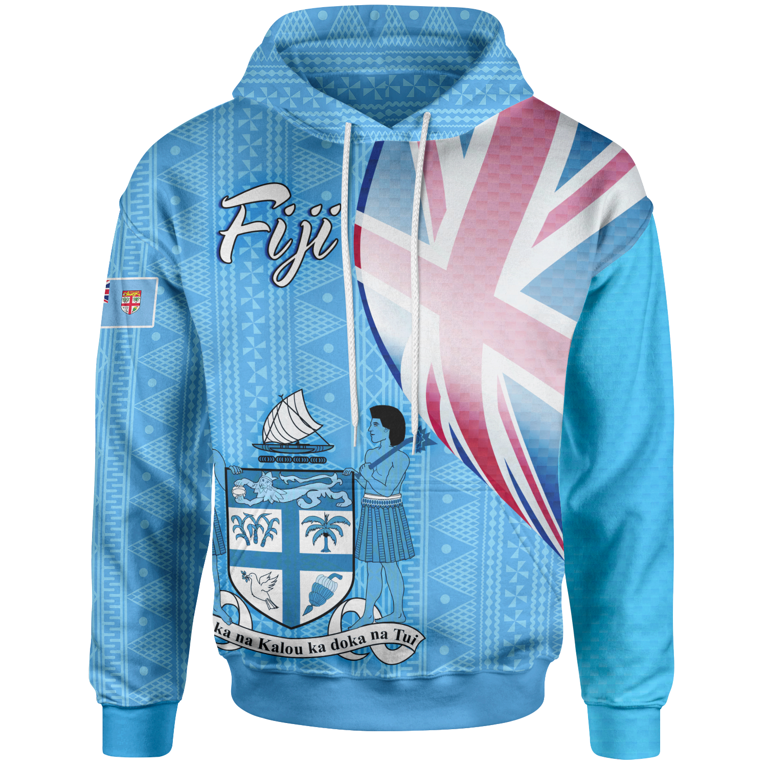 Fiji Polynesian Hoodie Fiji Flag