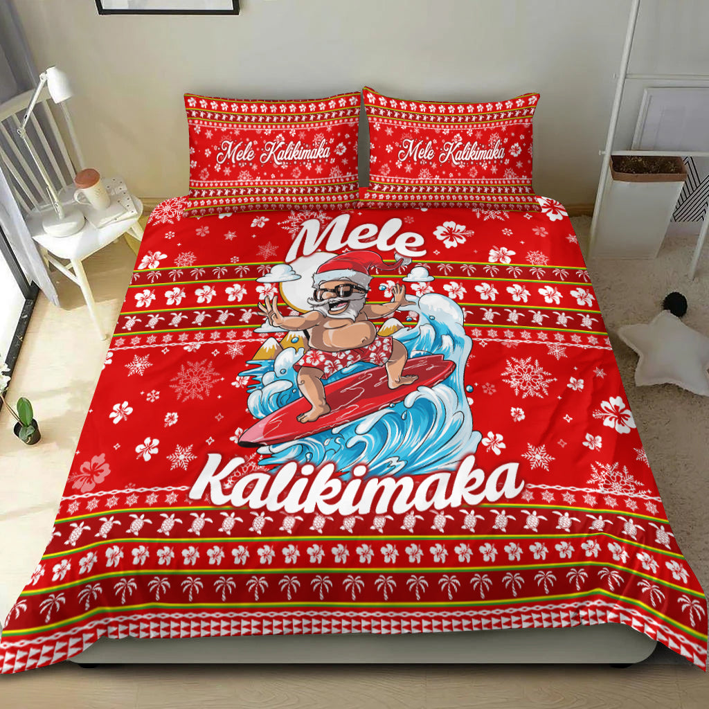 Hawaii Christmas Santas Surf Mele Kalikimaka Bedding Set