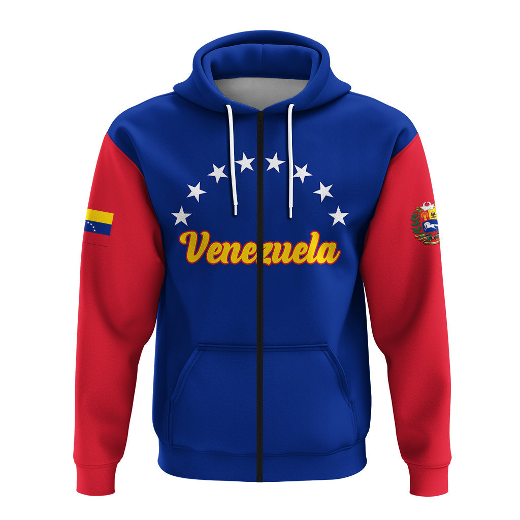 Custom Venezuela Baseball Pride Zip Hoodie