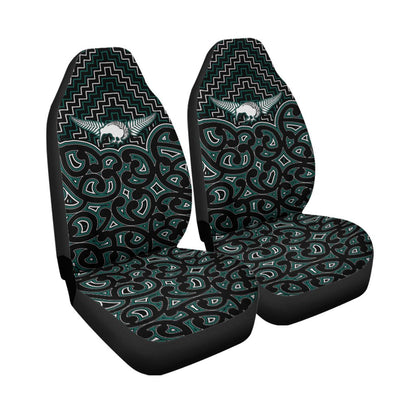 New Zealand Car Seat Cover Maori Graphic Tee patterns Green