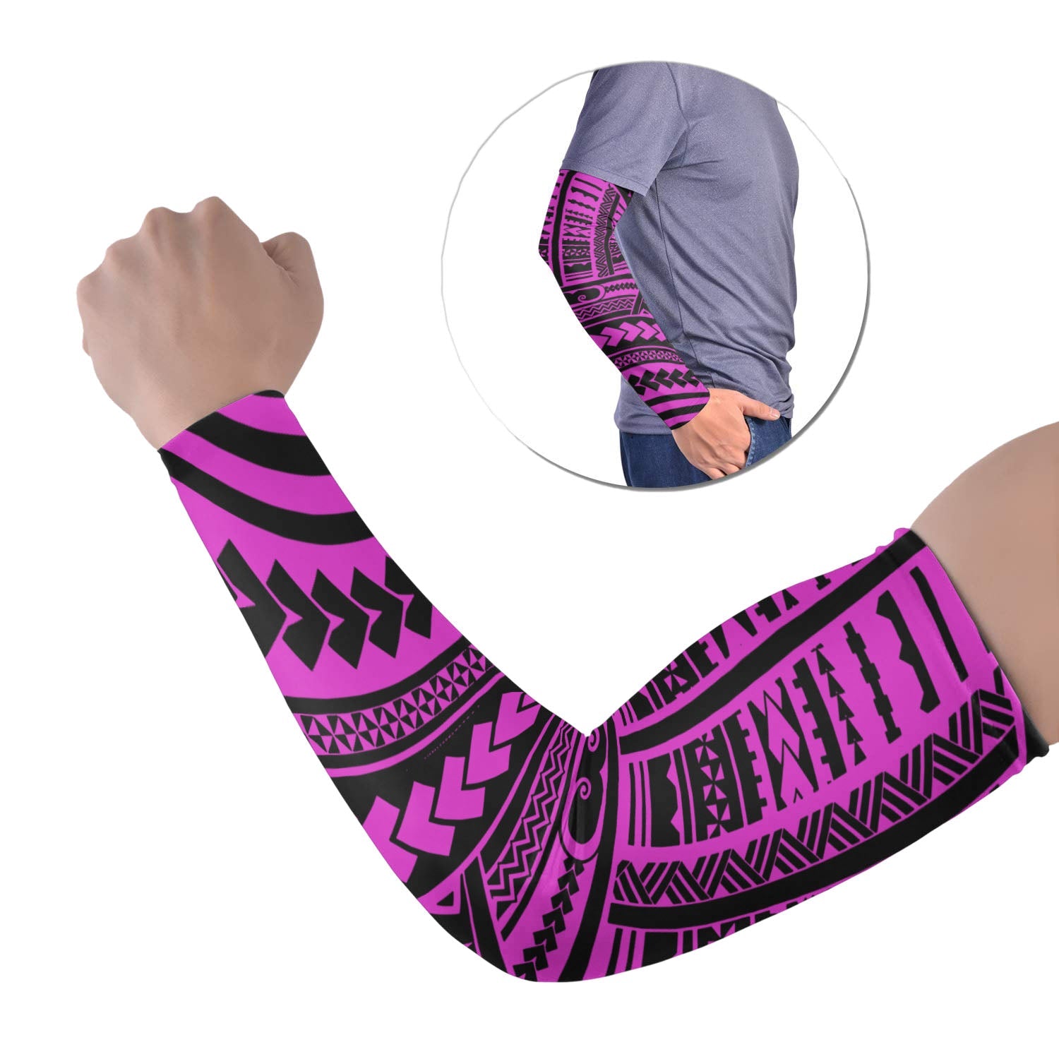 Polynesian Tribal Tattoo Arm Sleeve 43 (Set of Two) Colorful No.37