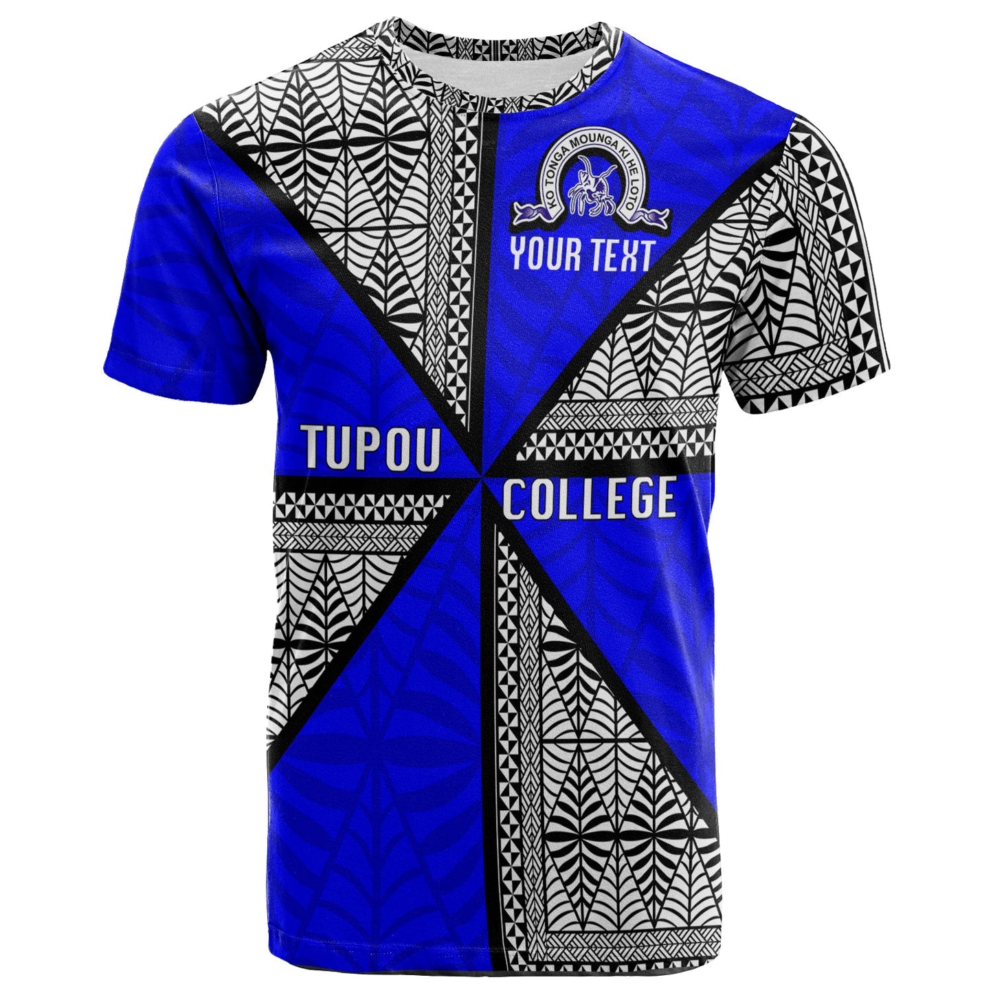Custom Personalised Tonga Tupou College T Shirt - Tongan Patterns -