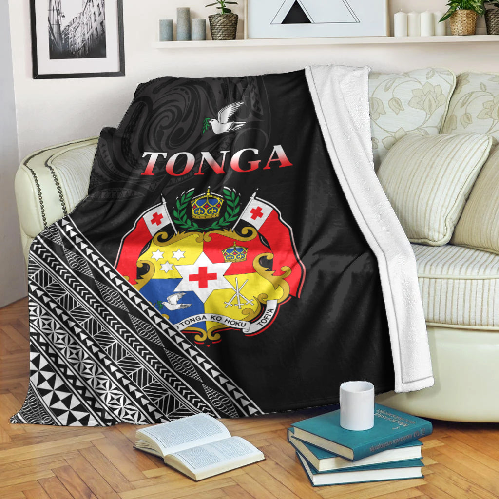 Tonga Premium Blanket Tongan Pattern Blithesome Version Black