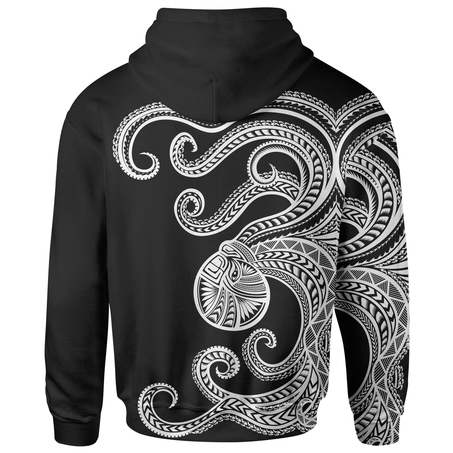 Polynesian Octopus Hoodie Black Color