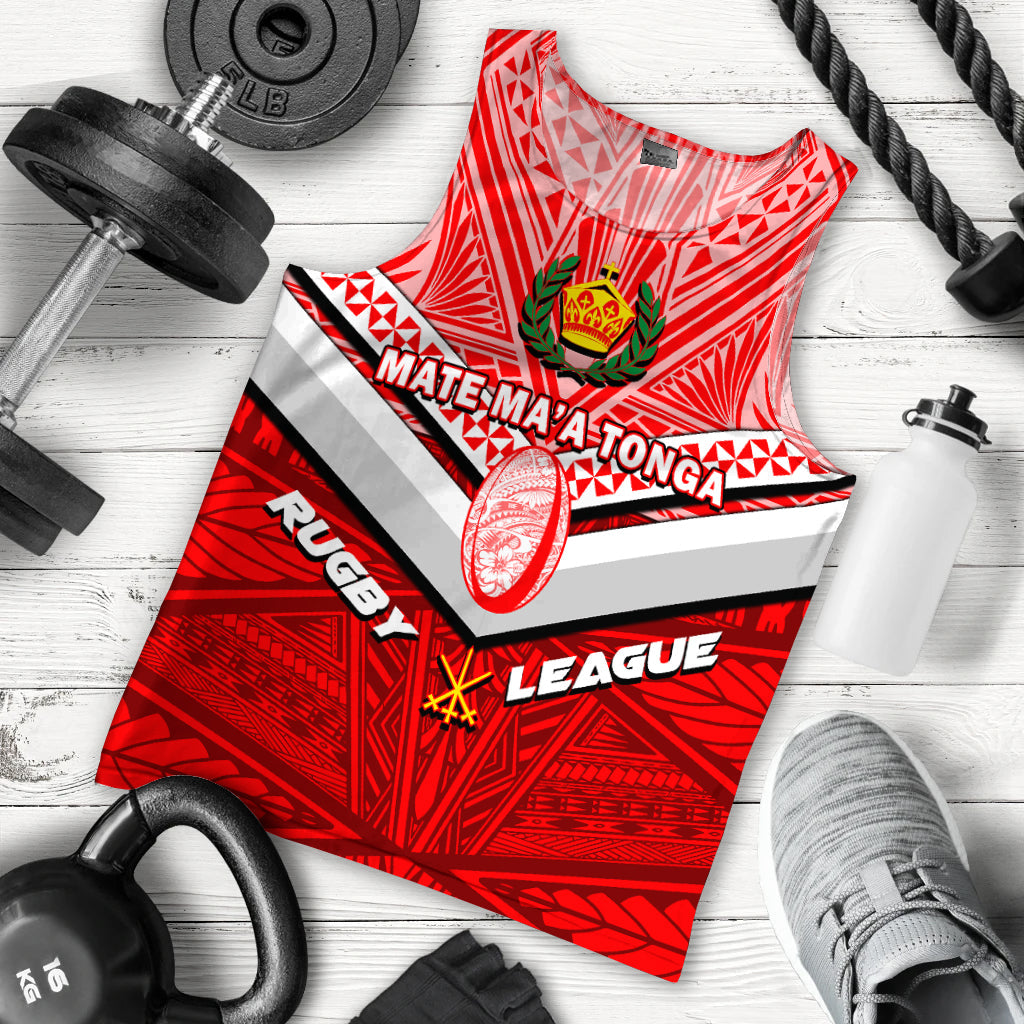 Tonga Rugby Mate Ma'a Tonga Tapa Pattern Men Tank Top