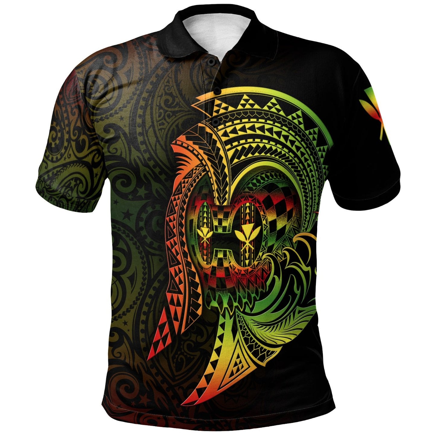 Hawaii Polo Shirt - Reggae Kanaka Warrior