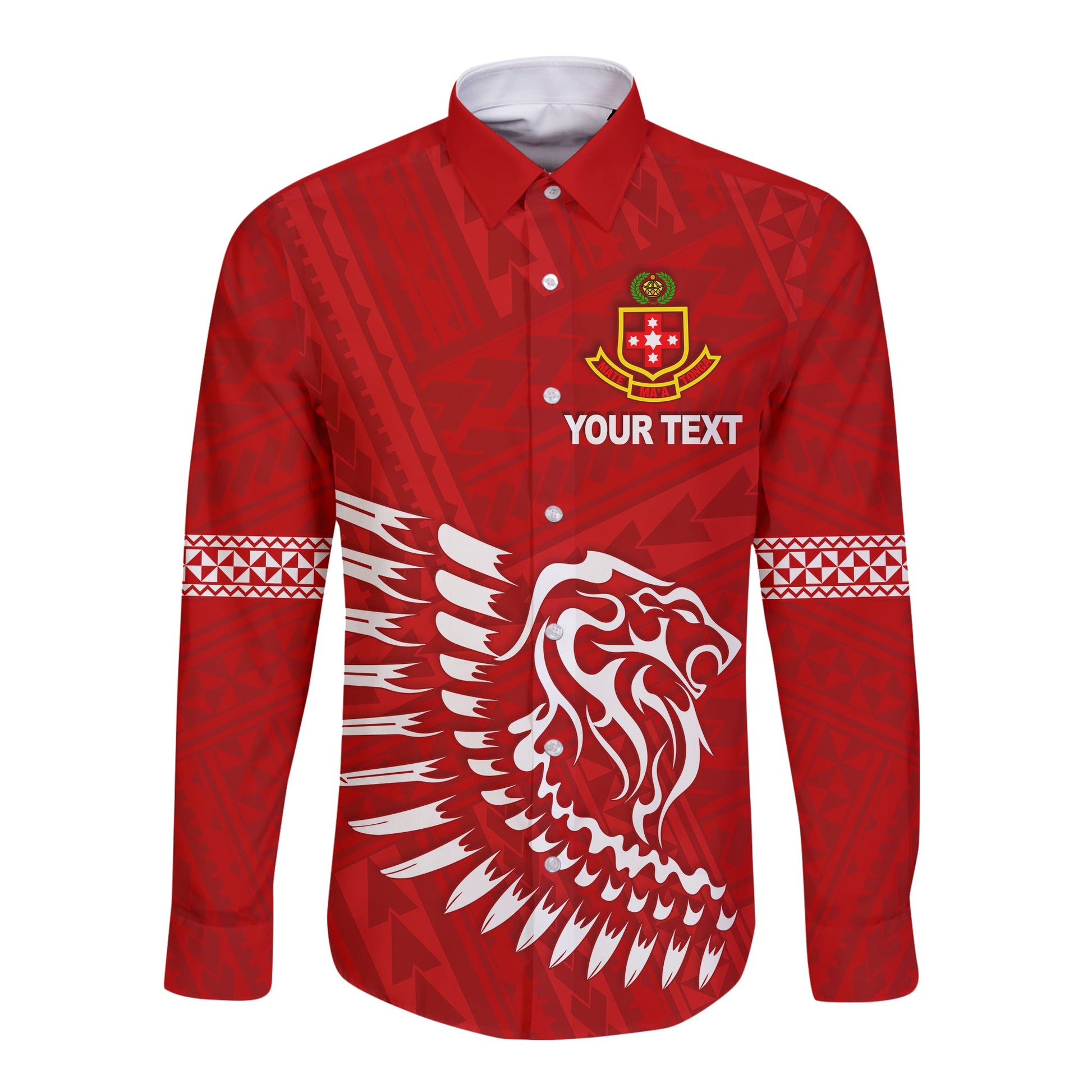 (Custom Personalised) Lion Kolisi Tonga Hawaii Long Sleeve Button Shirt Atele Year Class and Your Text