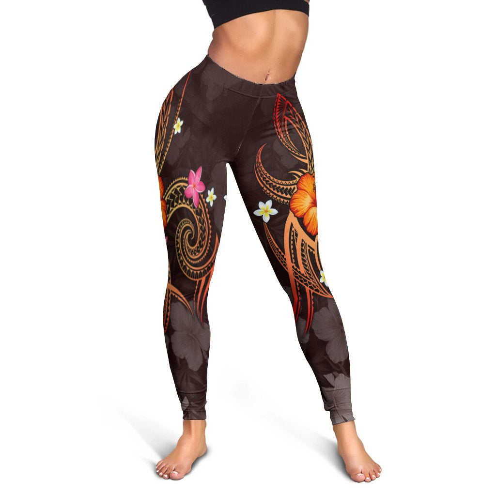 Papua New Guinea Polynesian Women's Leggings - Legend of Papua New Guinea Red