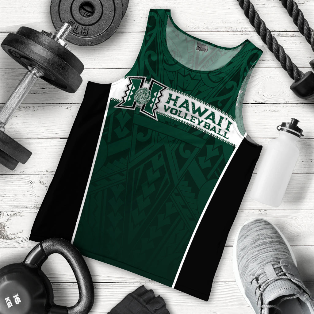 Hawaii Volleyball Green Warrior Men Tank Top