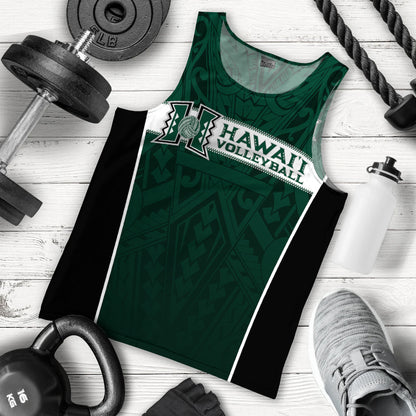 Hawaii Volleyball Green Warrior Men Tank Top
