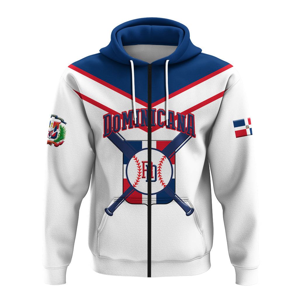 Custom Dominican Republic Zip Hoodie Baseball Pride