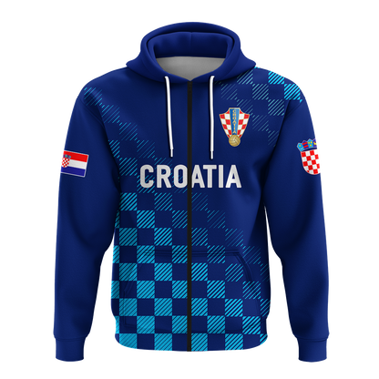 Croatia Hoodie Football 2022 Champions Pride Blue