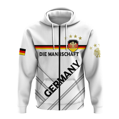 Custom Germany Euro Zip Up Hoodie Die Mannschaft