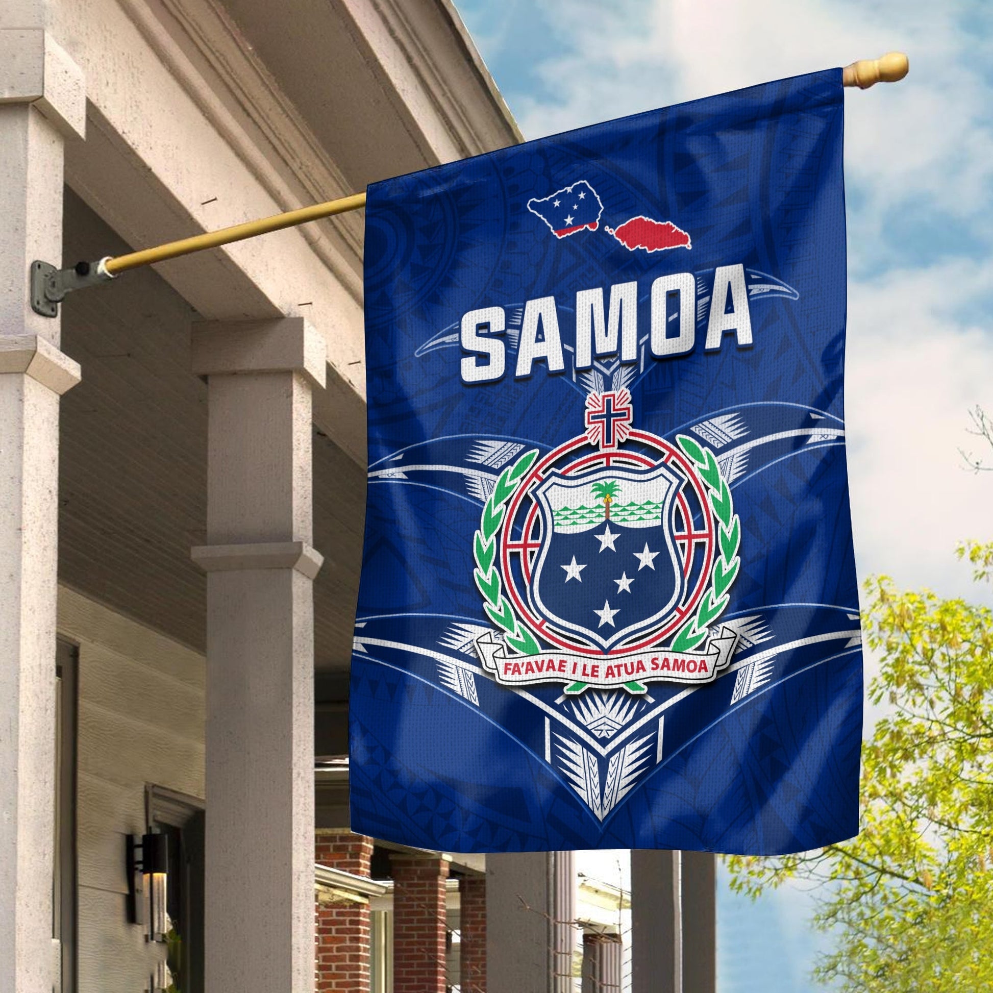 Toa Samoa Rugby Flag Siamupini Proud Blue Ver.02