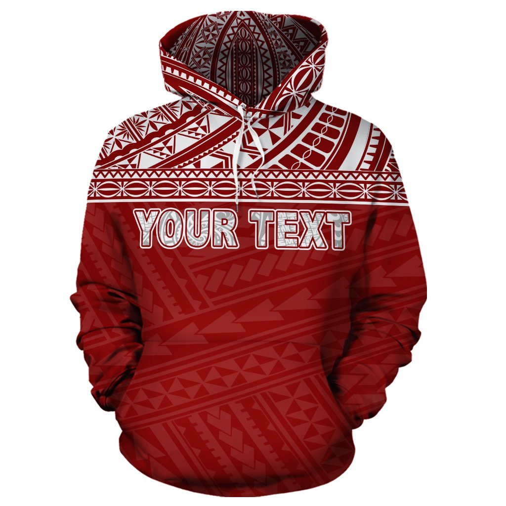 Custom Text Samoa Polynesian Personalised Custom Hoodie Red Style