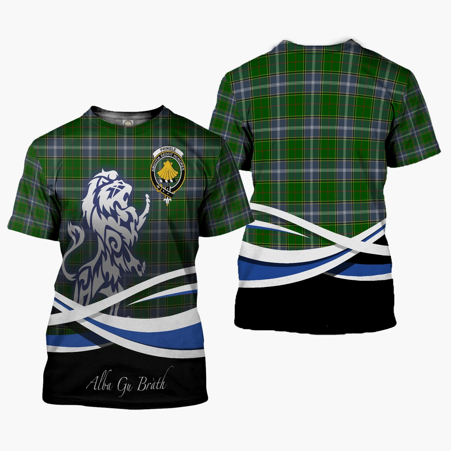Printivon Pringle Clan Crest Alba Gu Brath T Shirt Scotland Gift