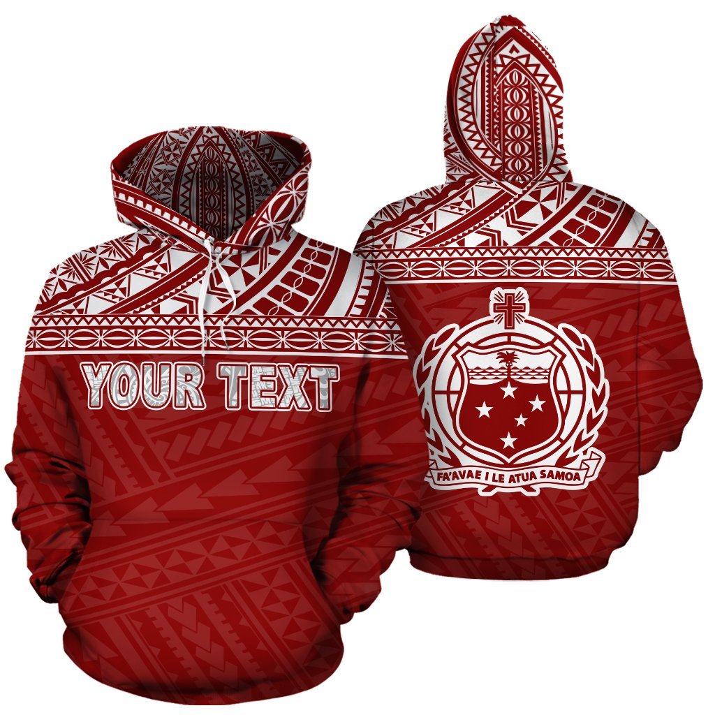 Custom Text Samoa Polynesian Personalised Custom Hoodie Red Style