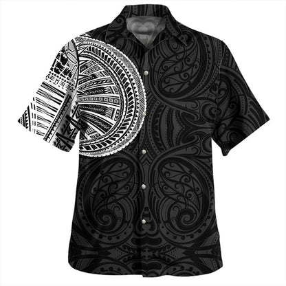 Samoa Polynesian Hawaiian Shirts Printed Polynesian Tribal Short Sleeves Summer Casual Button Shirt