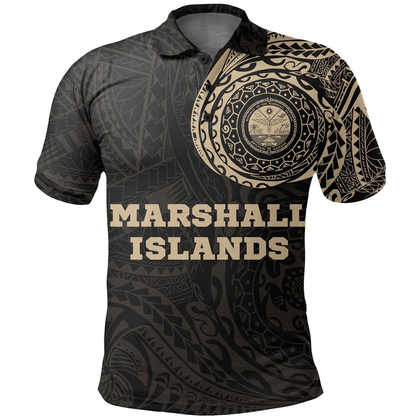 Marshall Islands Polo Shirt - Marshall Islands Seal Polynesian Tattoo - A7