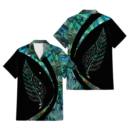 New Zealand Matching Outfit For Couple Curve Style Puletasi Dress And Hawaiian Shirt For Her Him