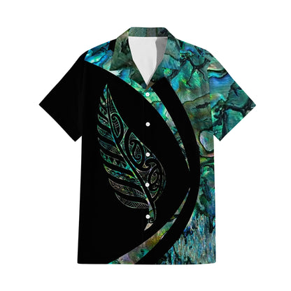 New Zealand Matching Outfit For Couple Curve Style Puletasi Dress And Hawaiian Shirt For Her Him