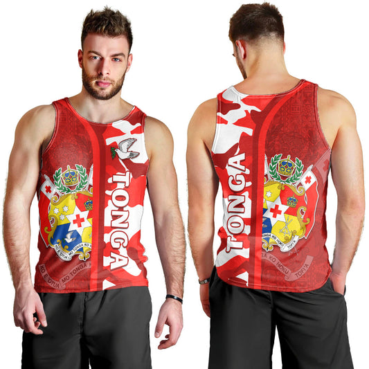 Tonga Unique Men Tank Top Camouflage with Tongan Pattern