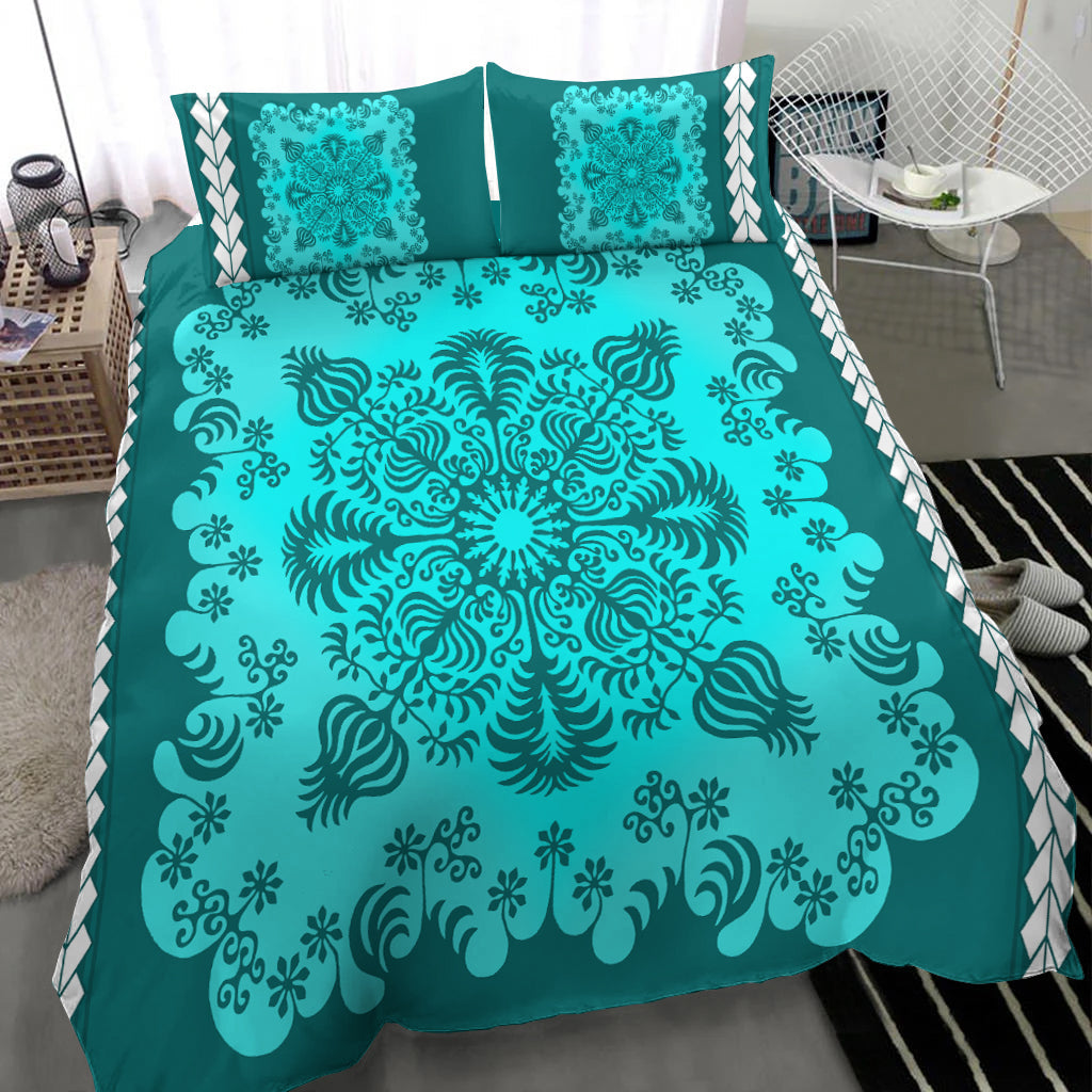 Hawaii Bedding Set Pattern Version Special Turquoise