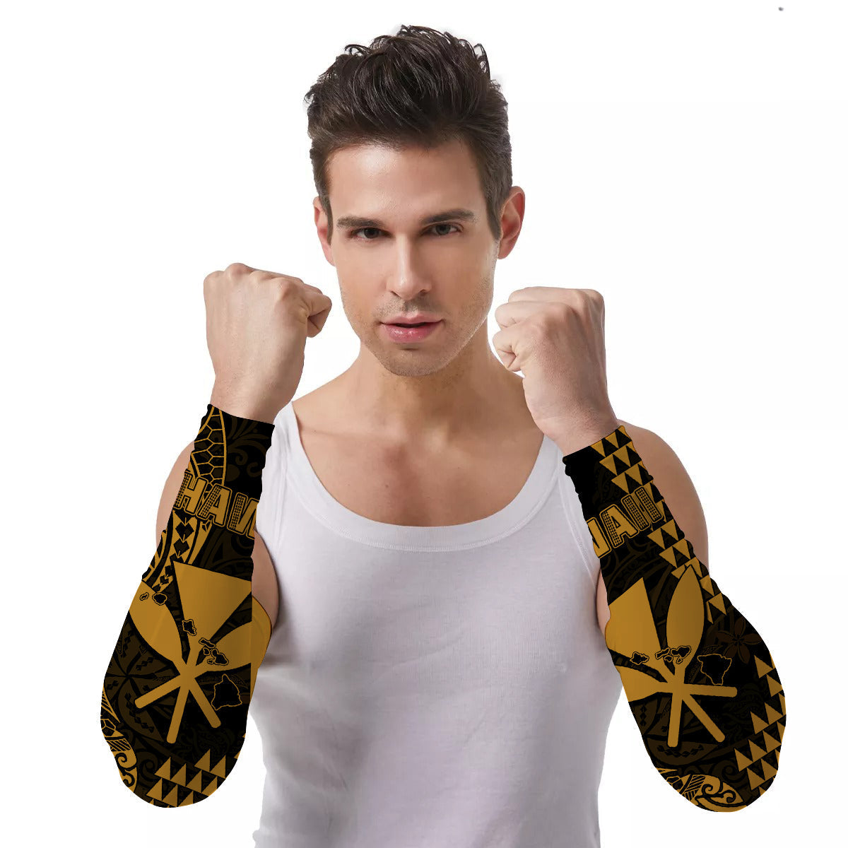 Arm Sleeves (Set of Two) Hawaii Day Kakau Proud To Be Hawaiian Kanaka Maoli Ver.06