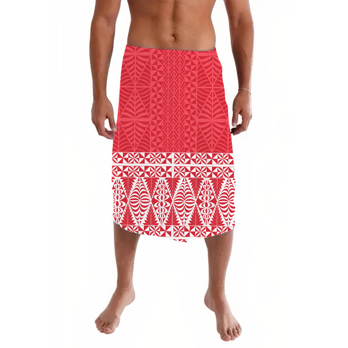 Polynesia Lavalava Ngatu Tonga Pattern Style Red
