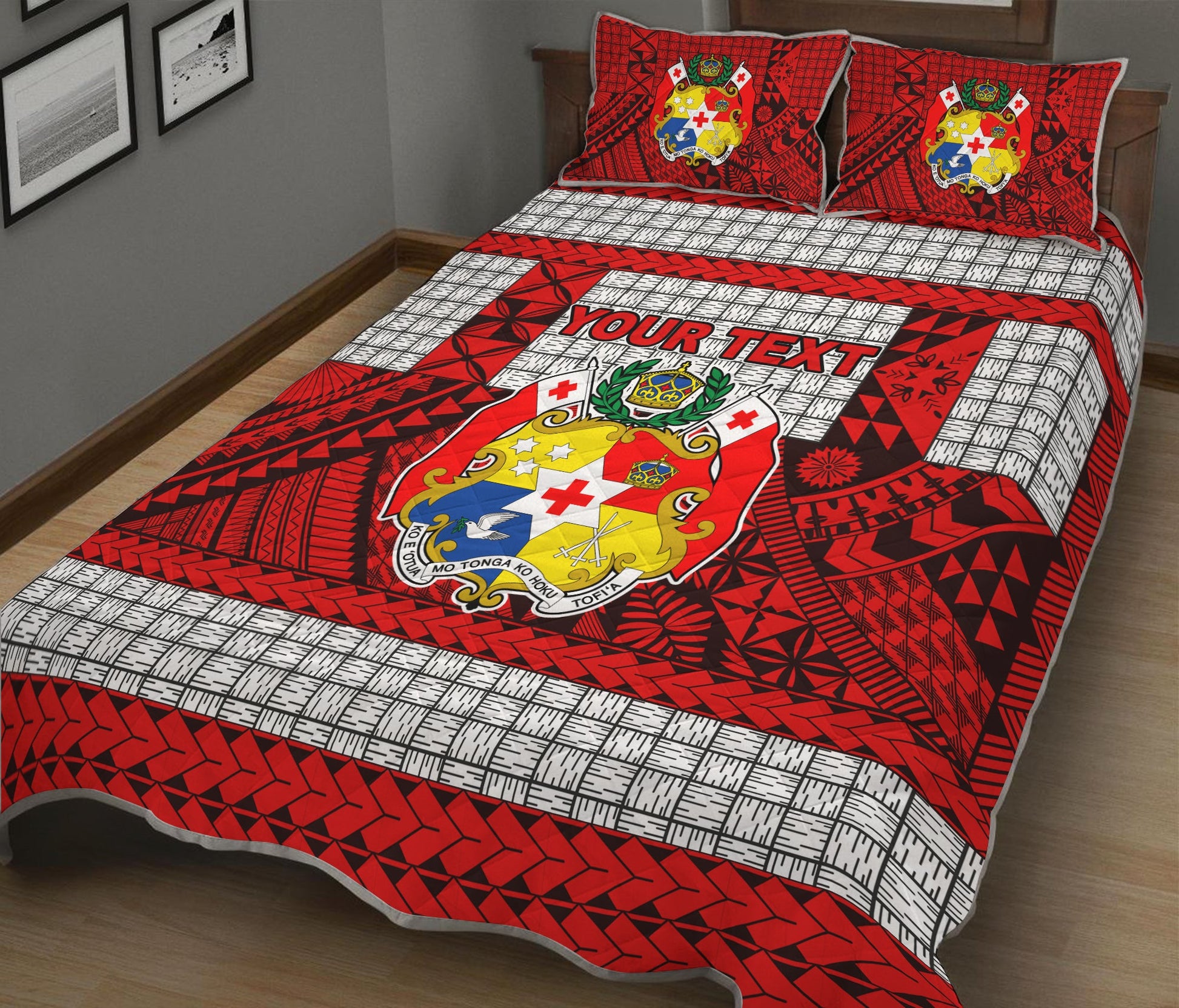 (Custom Personalised) Tonga Quilt Bed Set Be Unique Version 03 Red