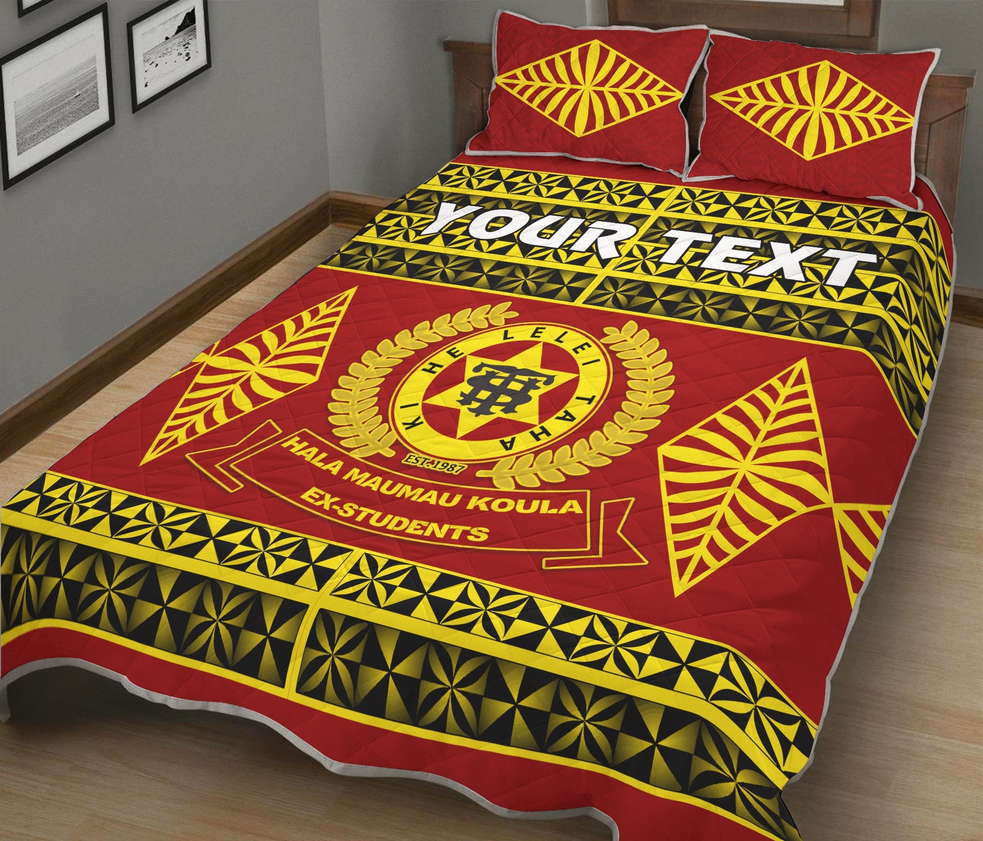 (Custom Personalised) Tonga High School Quilt Bed Set Tongan Pattern