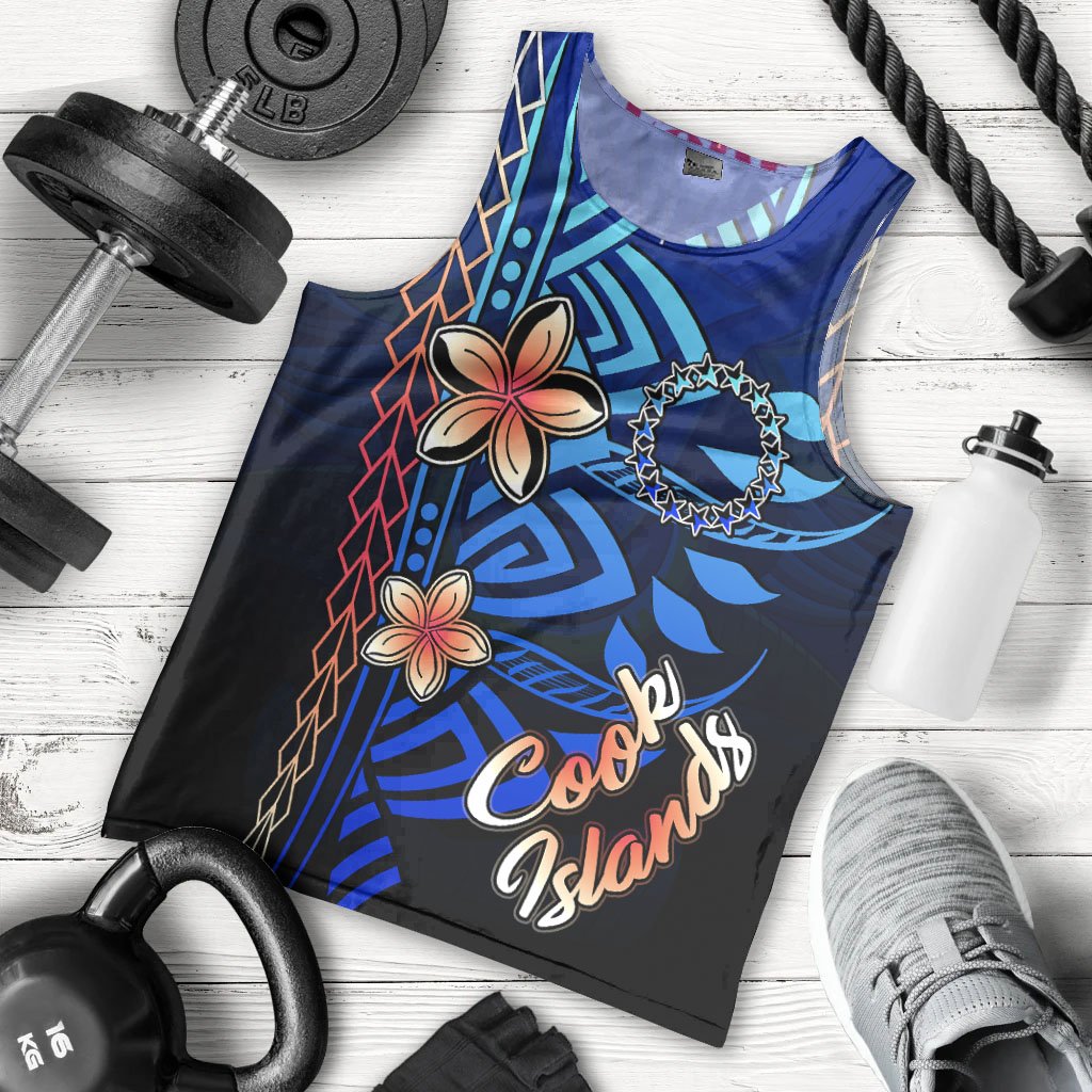 Cook Islands Men's Tank Top Vintage Tribal Mountain