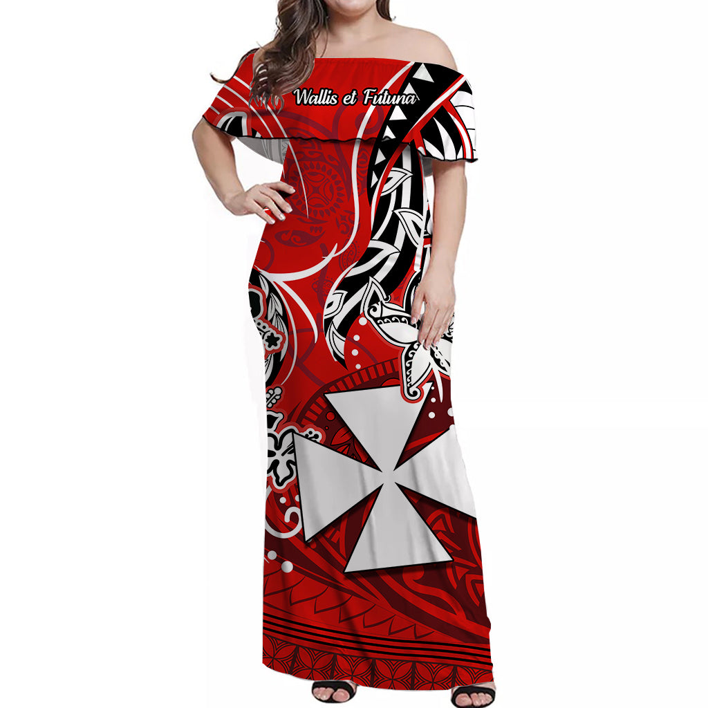 Wallis et Futuna Off Shoulder Long Dress Be Unique Red