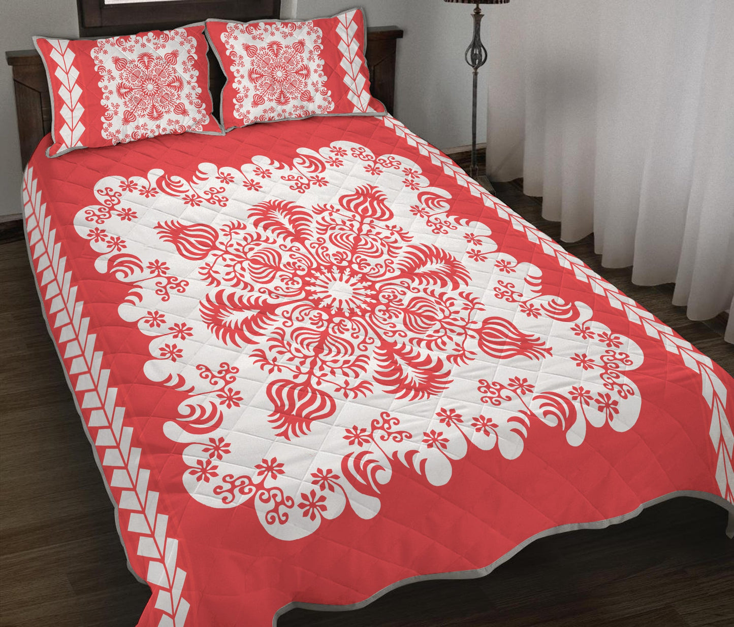 Hawaii Quilt Bed Set Pattern Version Special Red