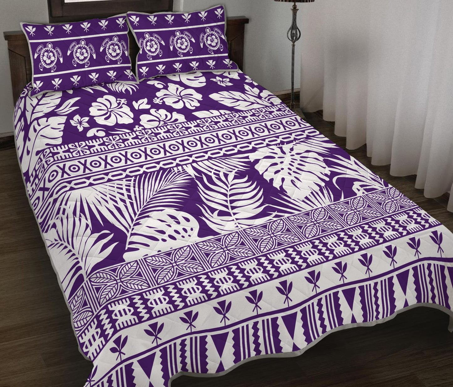 Hawaii Quilt Bed Set Pattern Version Unique Purple