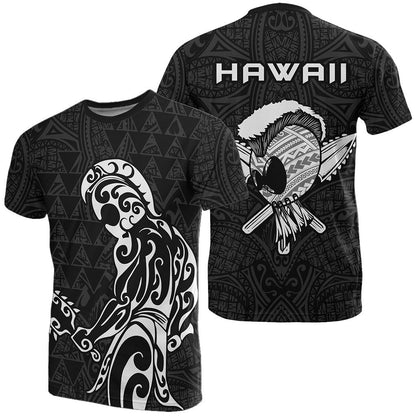 Polynesian Kakau Helmet Weapon White Kanaka Warrior T Shirt