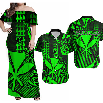 (Custom Personalised) Matching Couple Outfits Summer Hawaii Kanaka Map Combo Dress And Shirt Style No.5