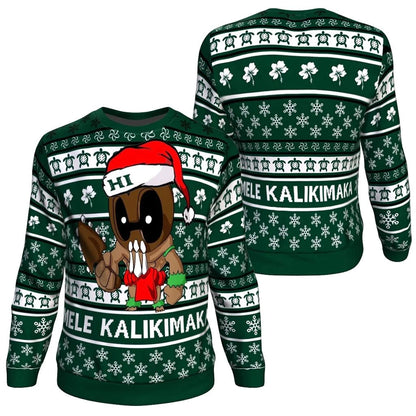 Hawaii Warriors Mele Kalikimaka Sweatshirt Ugly Hawaii Christmas Green